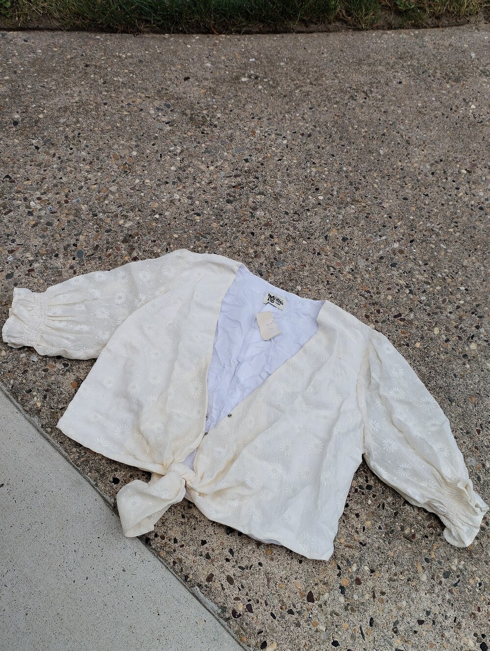 Show Me Your MuMu Cream Puff Sleeve Crop Blouse Ivory